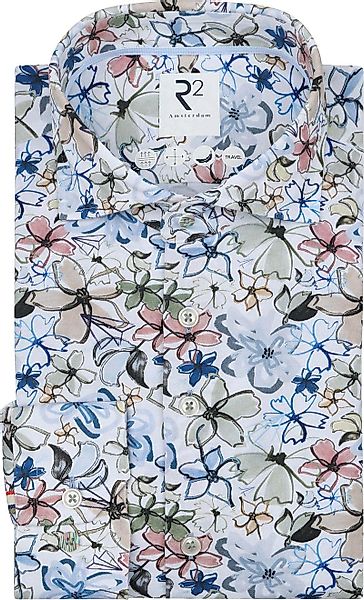R2 Hemd Sorona Flower Druck Multicolour - Größe 44 günstig online kaufen