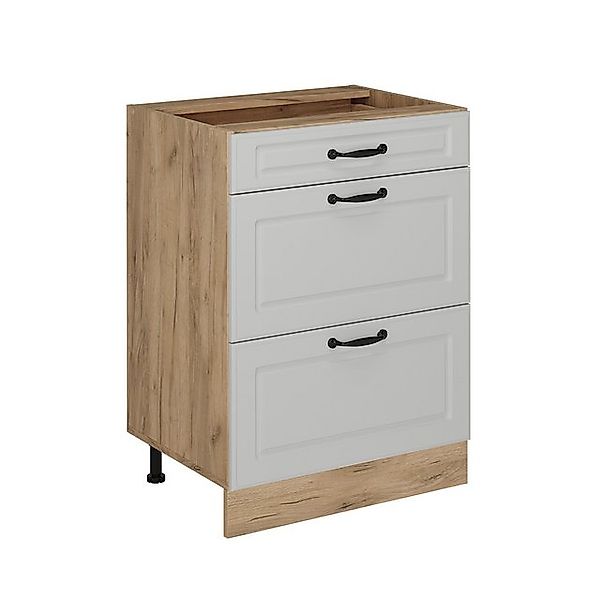 Vicco Unterschrank R-Line, Weiß Landhaus/Goldkraft Eiche, 60 cm mit Schubla günstig online kaufen