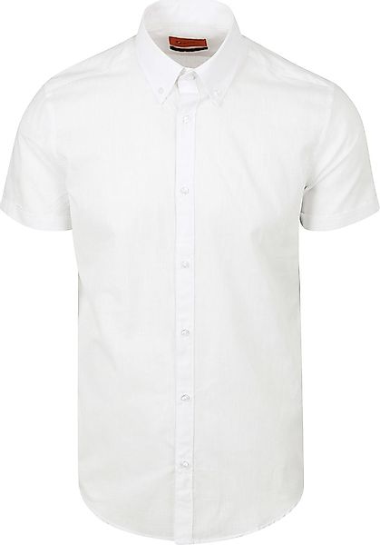 Suitable Short Sleeves Hemd Cotton Slub Weiß - Größe M günstig online kaufen