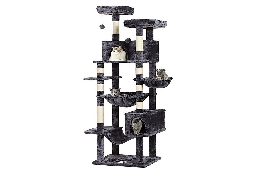 MSMASK Kratzbaum groß XXL, katzenbaum mit 2 Höhlen, 2 Plattformen und Hänge günstig online kaufen