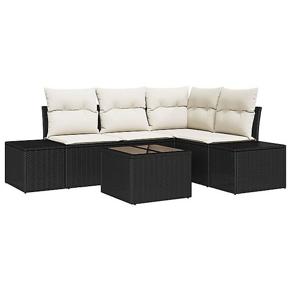 vidaXL Loungesofa 4-tlg. Garten-Sofagarnitur mit Kissen Braun Poly Rattan, günstig online kaufen