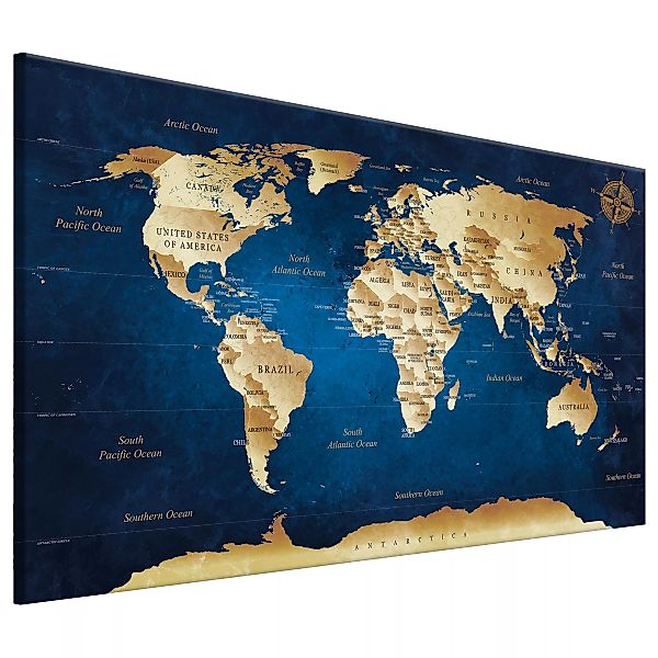 home24 Wandbild World Map: The Dark Blue Depths günstig online kaufen