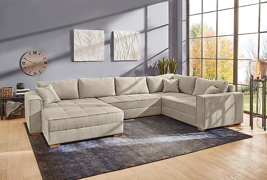 Jockenhöfer Gruppe Wohnlandschaft "Brixen U-Form" Bettfunktion, Bettkasten, günstig online kaufen