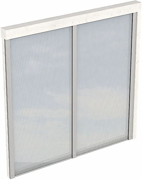 Skan Holz Seitenwand m. Polycarbonatplatten (WA) 205 x 200 cm Fichte Weiß günstig online kaufen
