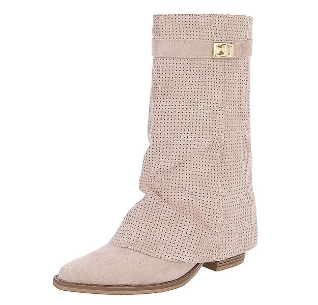 Ital-Design Eleganter perforierter Boot mit Riegelverschluss für Damen West günstig online kaufen