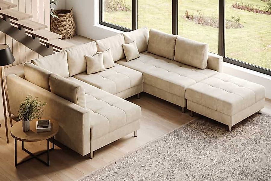 riess-ambiente Wohnlandschaft KENT 305cm champagner beige, Einzelartikel 1 günstig online kaufen