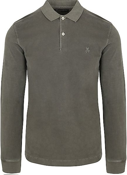 Marc O'Polo Longsleeve Poloshirt Olivgrün - Größe XL günstig online kaufen