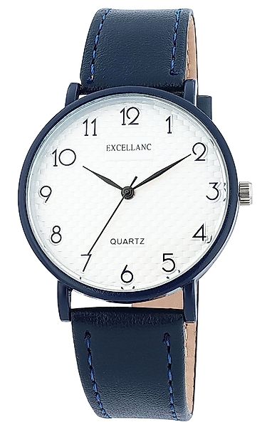 EXCELLANC Quarzuhr 1900304 mit Lederimitationsband, 3 ATM, Mineralglas günstig online kaufen