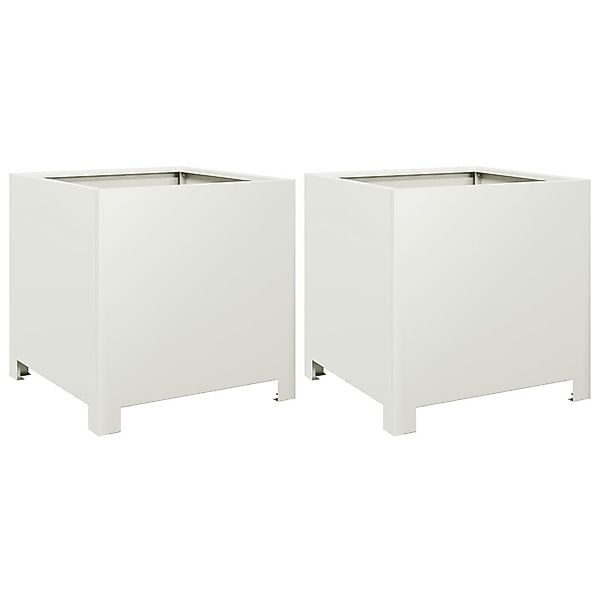 vidaXL Blumentopf Pflanzkübel 2 Stk. Weiß günstig online kaufen