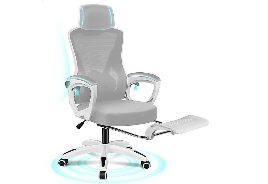 ALFORDSON Bürostuhl Hochlehner-Bürodrehstuhl mit Rollen, Lendenwirbelstütze günstig online kaufen