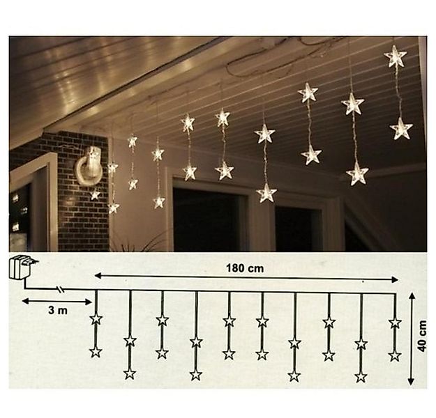 STAR TRADING LED-Lichtervorhang 2006-63 LED Lichtervorhang 20 Sterne 180x40 günstig online kaufen