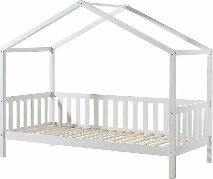 Vipack Hausbett "Dallas, mit Dachaufbau, Kiefer massiv, stabil gebaut", (B/ günstig online kaufen