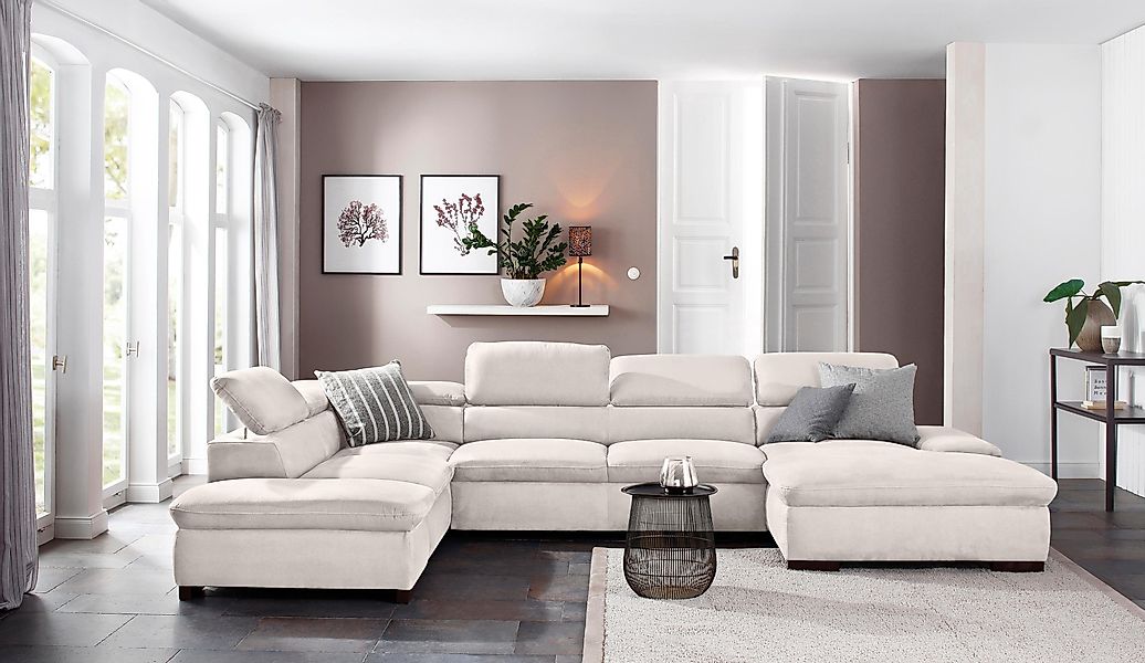 Home affaire Wohnlandschaft Alberto U-Form, mit günstig online kaufen