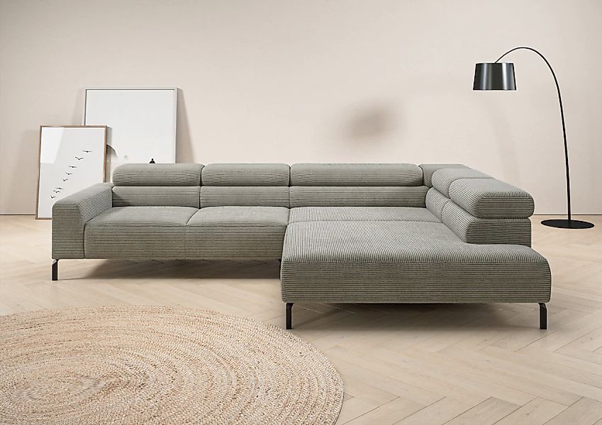 Places of Style Ecksofa "Antonelli, L-Form, inkl. Kopfteilverstellung, Brei günstig online kaufen