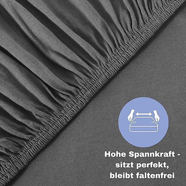 leevitex® Spannbettlaken Anthrazit / Grau 1er günstig online kaufen