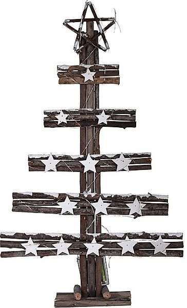 Spetebo LED Dekoobjekt LED Deko Holz Tannenbaum mit Sternspitze 60 cm, 2, L günstig online kaufen