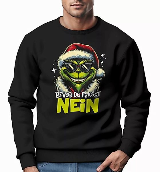 MoonWorks Sweatshirt Sweatshirt Herren Weihnachtspullover Grinch Spruch Wei günstig online kaufen