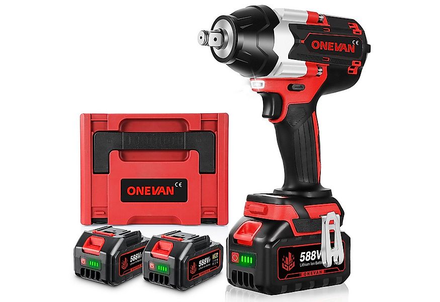 ONEVAN Akku-Schlagschrauber 1800N.m 1/2 Zoll Bürstenloser Elektro Schlagsch günstig online kaufen