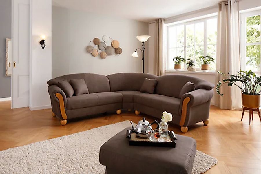 Home affaire Ecksofa "Milano Vintage, L-Form", mit Federkern, Bezug in Lede günstig online kaufen