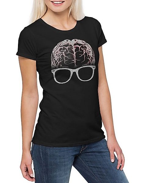Urban Backwoods Print-Shirt Nerd Brain Damen T-Shirt Jerk Geek Nerd Lehrer günstig online kaufen