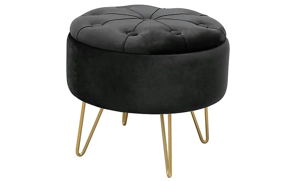 Pouf mit Füßen Anna ¦ schwarz Ø: 38 Polstermöbel > Hocker - Höffner günstig online kaufen