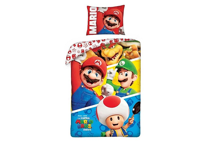 Super Mario Bettwäsche Bettbezug 140x200 cm + Kissenbezug 60x70 cm, Mikrofa günstig online kaufen