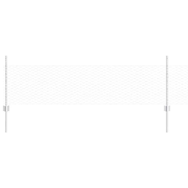 vidaXL Zaun mit Pfosten Silber 0,5 x 100 m Stahl 3337060 günstig online kaufen