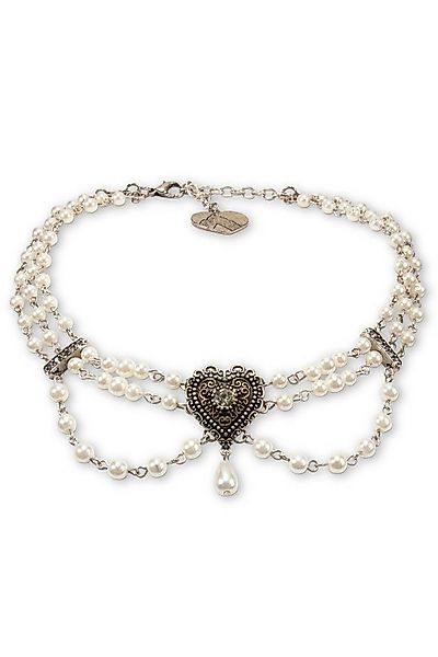 Alpenflüstern Kette mit Anhänger Kropfkette - TRACHTENHERZ - creme günstig online kaufen