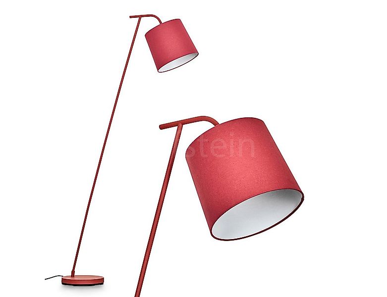 hofstein Stehlampe Stehlampe aus Metall/Stoff in Rot/Weiß, ohne Leuchtmitte günstig online kaufen