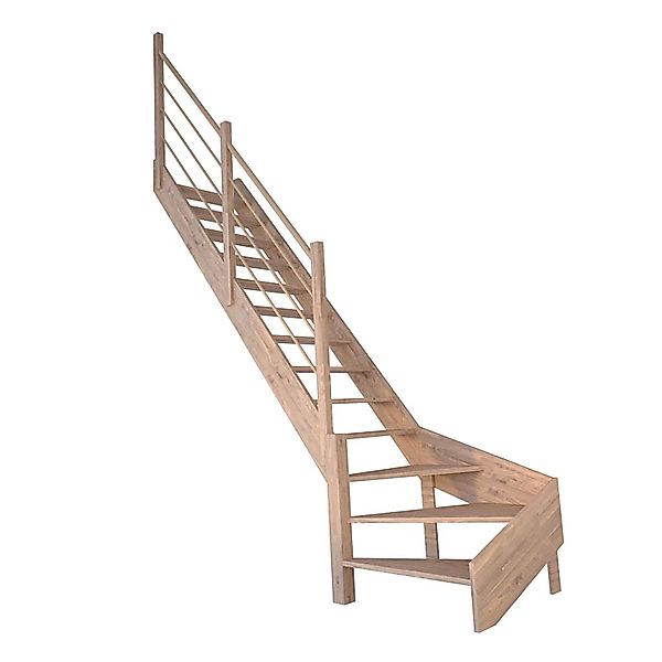StarWood Treppe Rhodos Eiche Gewendelt L Holz-Design-Geländer FSC® günstig online kaufen
