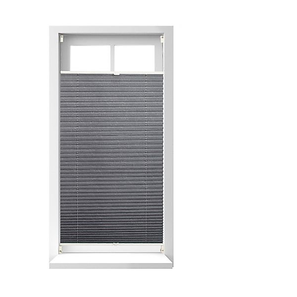 relaxdays Plissee Rollo grau ohne Bohre, günstig online kaufen