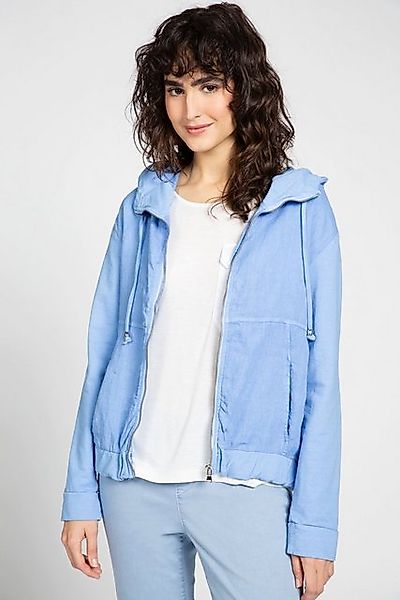 Gina Laura Kurzjacke Jacke Oversized Kapuze Sweat-Leinen-Materialmix günstig online kaufen