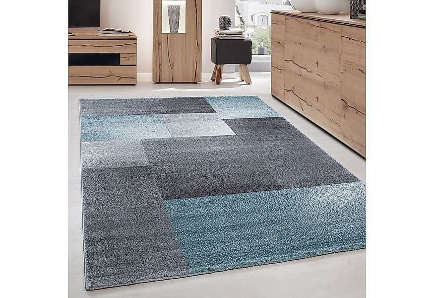 Carpettex Frisé-Teppich Kariert Design, Läufer, Höhe: 11 mm, Kurzflor Teppi günstig online kaufen