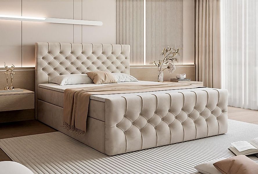 Compleo Boxspringbett MIAMI, H3 Matratze Bonellfederung, günstig online kaufen