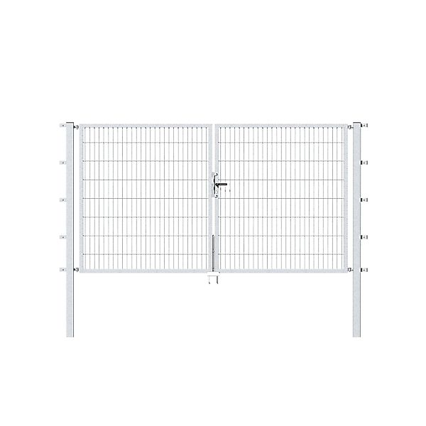 Metallzaun Doppeltor für Doppelstabmatte verzinkt z. Einbeton. 160 cm x 300 günstig online kaufen