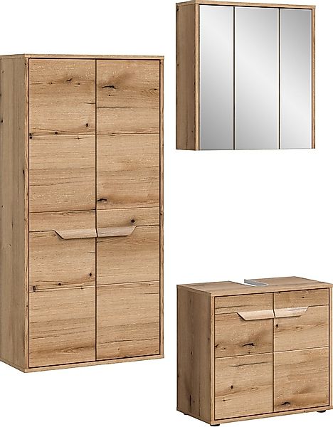 welltime Badmöbel-Set »Kayu, bestehend aus: Midischrank, Waschbeckenuntersc günstig online kaufen