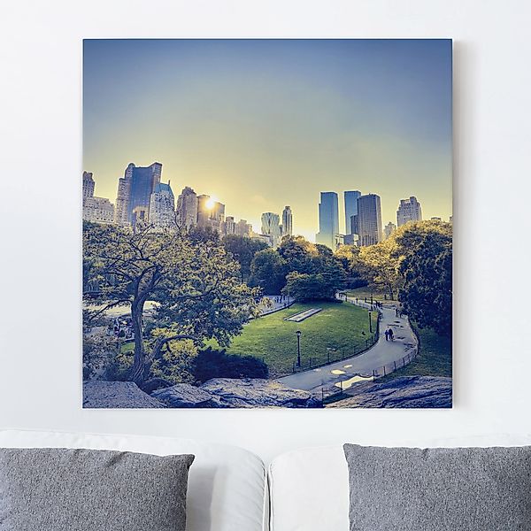 Leinwandbild - Quadrat Peaceful Central Park günstig online kaufen