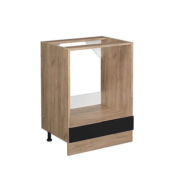 Vicco Herdumbauschrank R-Line Schwarz Hochglanz/Goldkraft Eiche 60 cm ohne günstig online kaufen