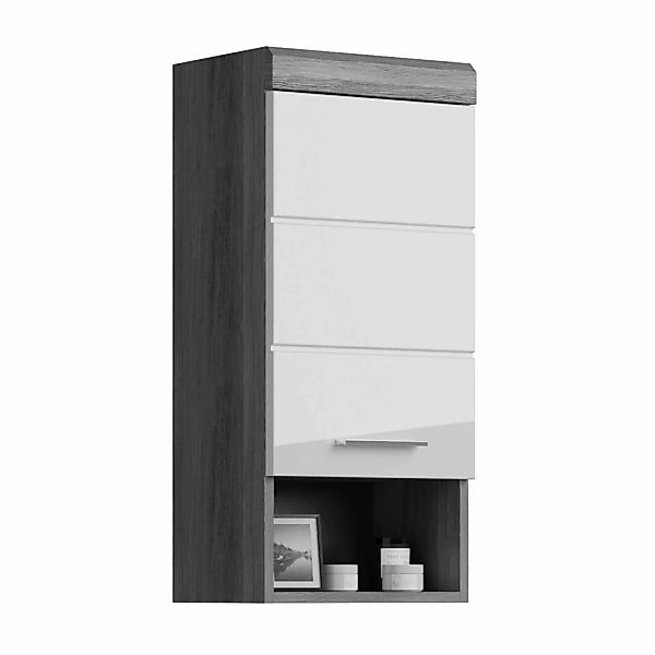 Hängeschrank 37 cm x 79 cm x 24 cm Weiß-Rauchsilber günstig online kaufen