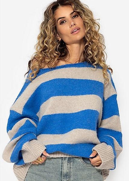 SASSYCLASSY Strickpullover Oversize Pullover Damen in Blockstreifen elegant günstig online kaufen