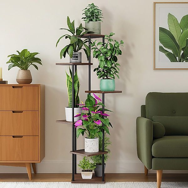 Simloveve Blumenständer Pflanzenständer 6 Etagen Pflanzentreppe günstig online kaufen