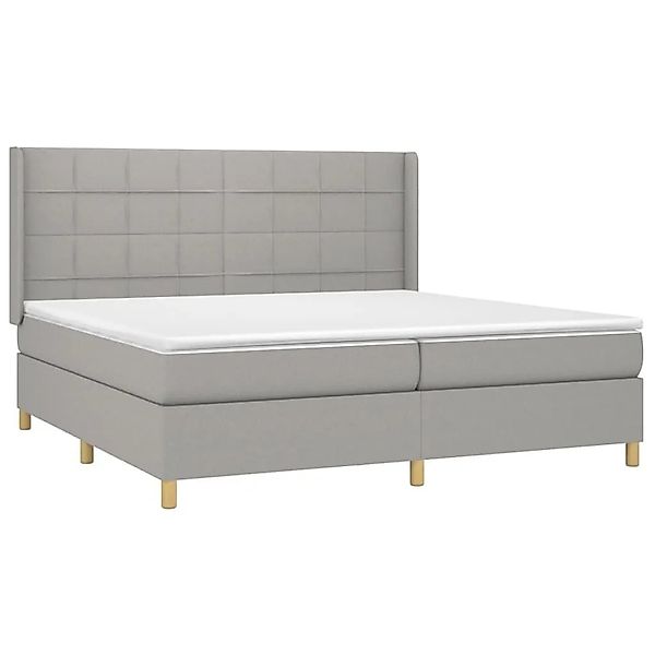 vidaXL Boxspringbett mit Matratze & LED Hellgrau 200x200 cm Stoff 3138901 günstig online kaufen