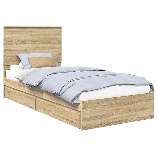 vidaXL Stauraumbett Sonoma-Eiche 90 x 190 cm Holzwerkstoff 3411252 günstig online kaufen