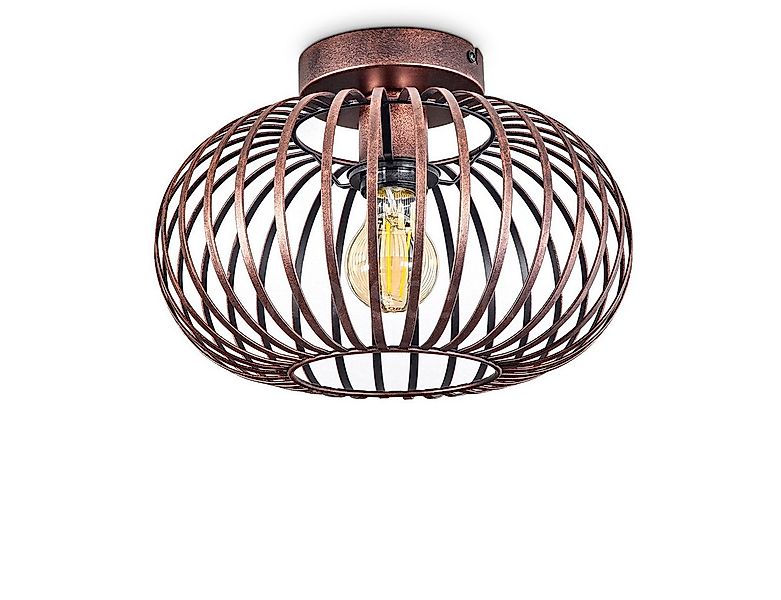 hofstein Deckenleuchte »Aidone« Deckenlampe aus Metall in Kupfer/Schwarz, o günstig online kaufen