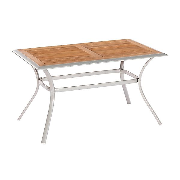 Merxx Siena Gartentisch 140 x 80 cm Aluminium Akazie günstig online kaufen