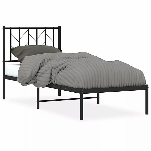 vidaXL Bettgestell mit Kopfteil Metall Schwarz 75x190 cm Modell 51933636 günstig online kaufen