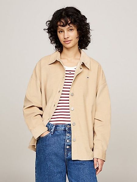 Tommy Jeans Outdoorbluse TJW FINE CORD OVERSHIRT aus Feincord, Logo-Flag günstig online kaufen