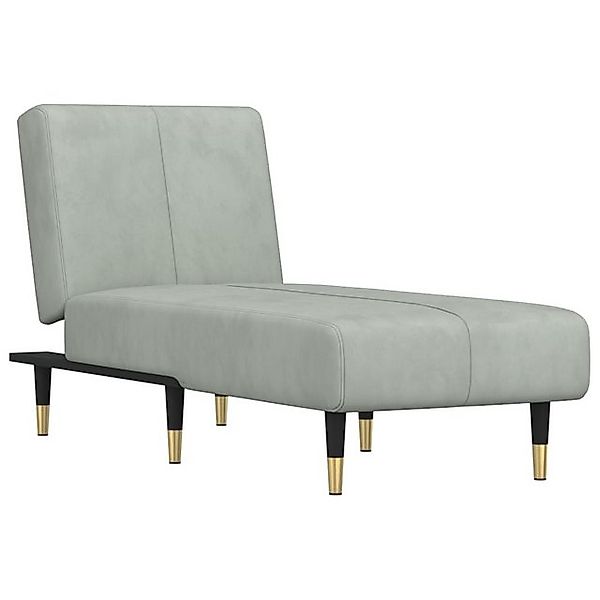 vidaXL Chaiselongue Chaiselongue Hellgrau Samt, 1 Teile günstig online kaufen