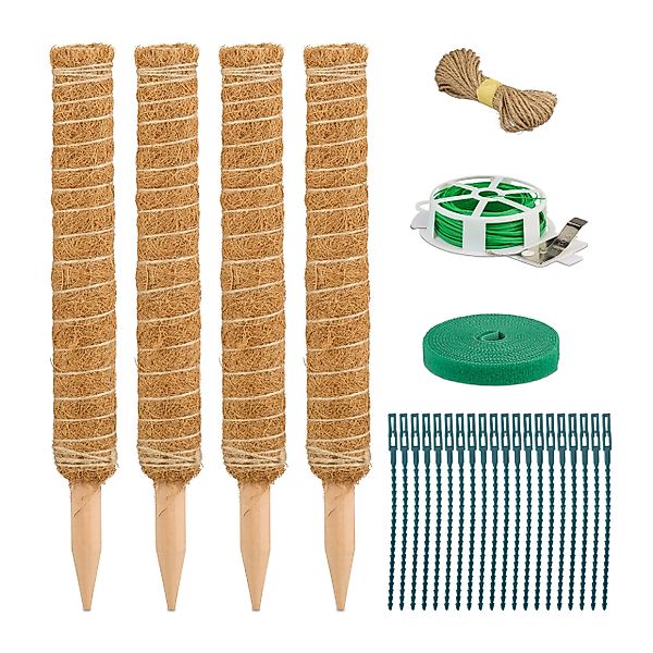 relaxdays Rankhilfe Kokosstäbe 4er Set 40 günstig online kaufen