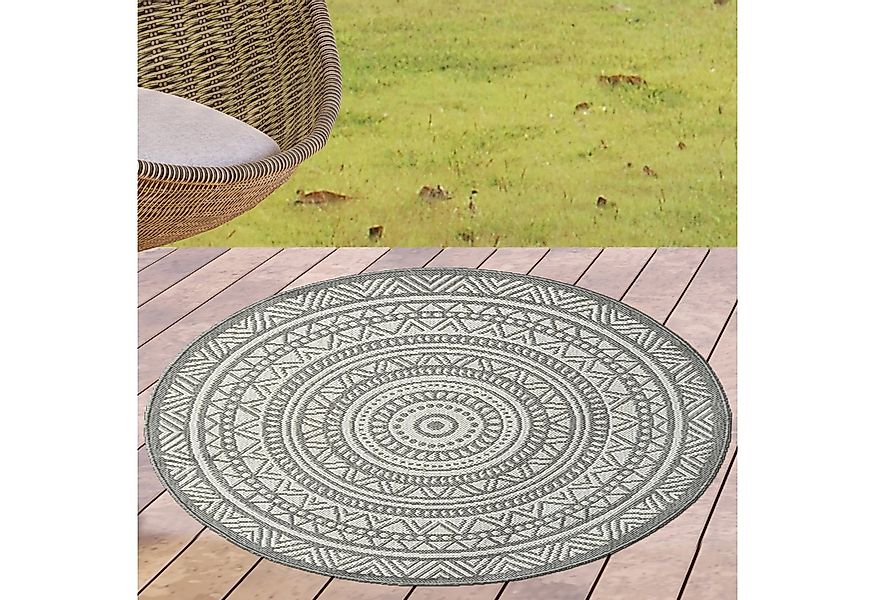 Carpetia Outdoorteppich Runder Indoor- & Outdoorteppich im Mandala-Design – günstig online kaufen